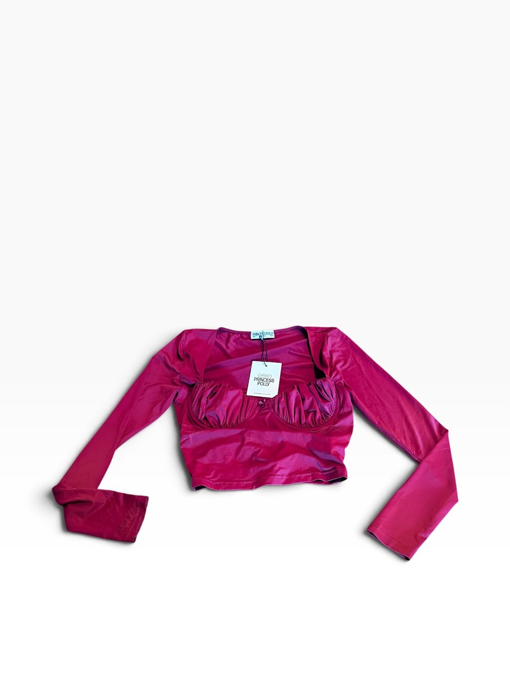 Princess Polly Women’s Candyce Long Sleeve Top Burgundy Size 4